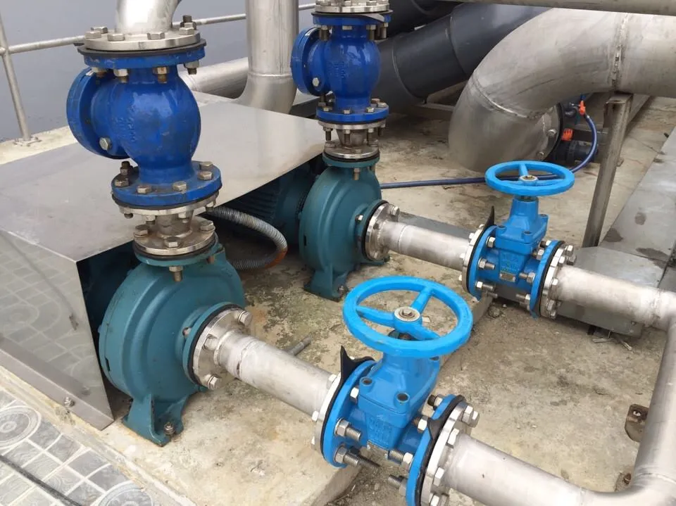 Check valves and gate valves on pump discharge lines