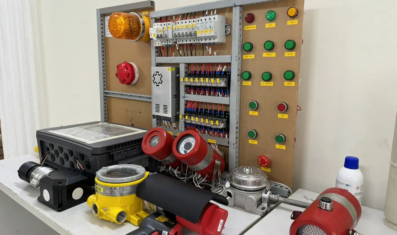 CAD demo board with burner controllers and flame sensors